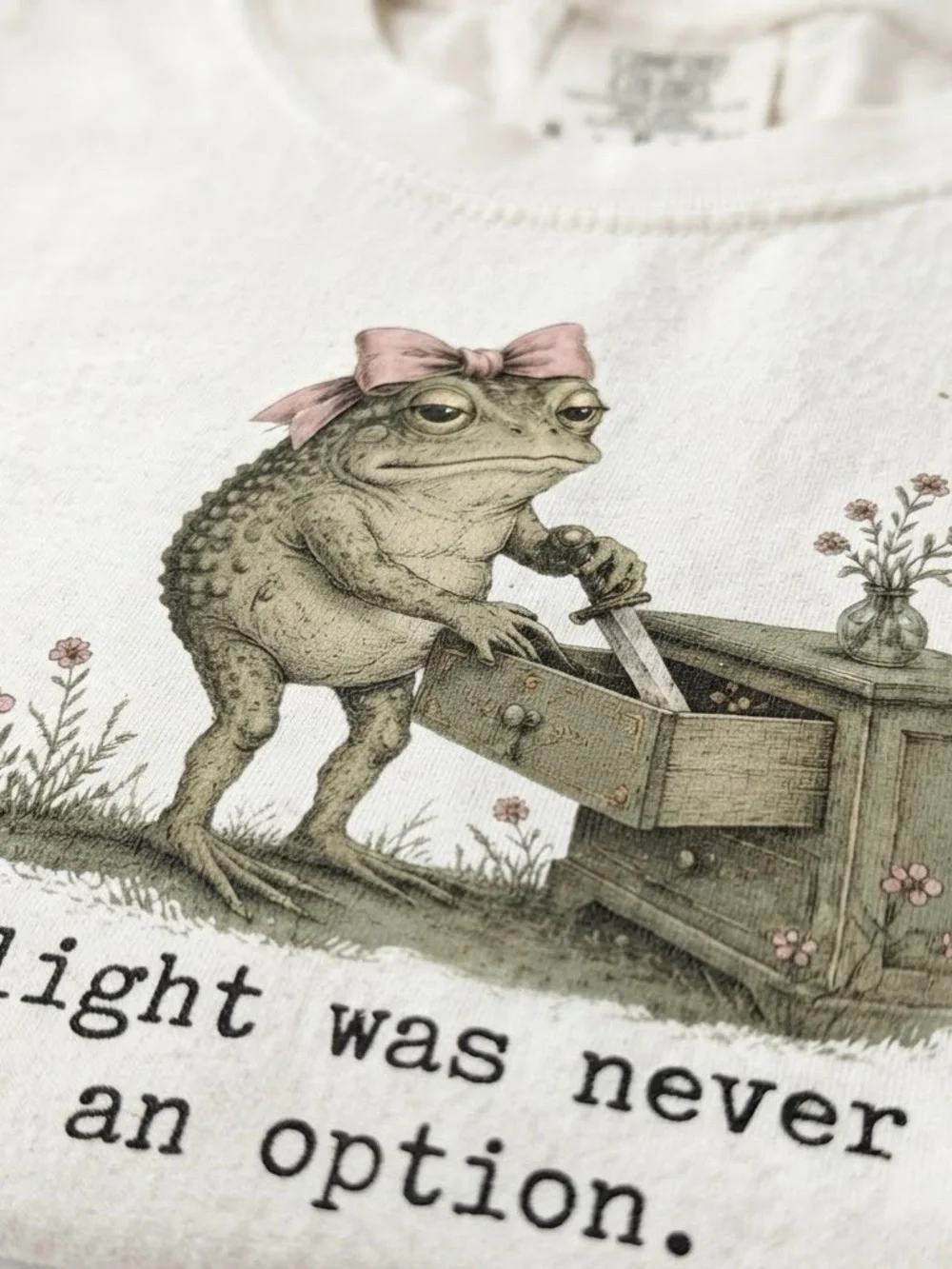 Comfort Colors White Graphic Tee with Frog Illustration